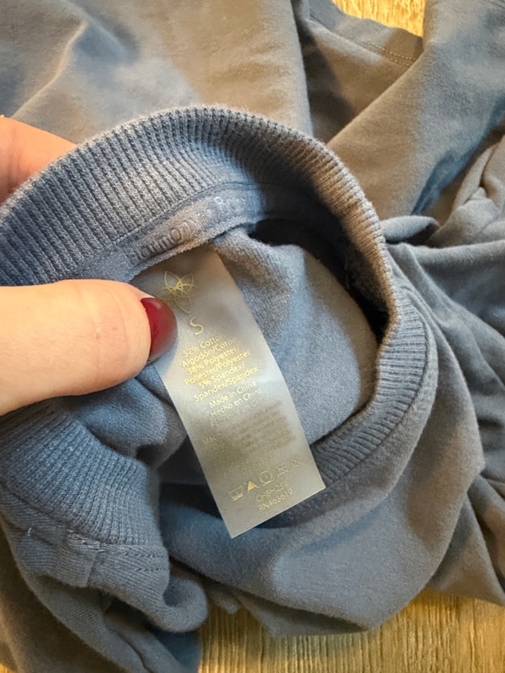Two-Piece Blue Loungewear Set - Crop Top & Wide Leg Pants- size small (like new) - Picture 3 of 4